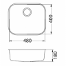 Alveus VARIANT 10 SAT-90 480X400X180 слив вдоль длинной стороны кухонная мойка