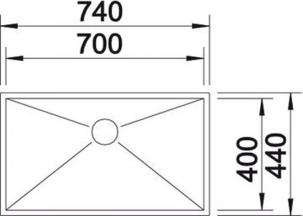 Blanco ZEROX 700-U нерж. сталь зеркальная полировка 521593 мойка