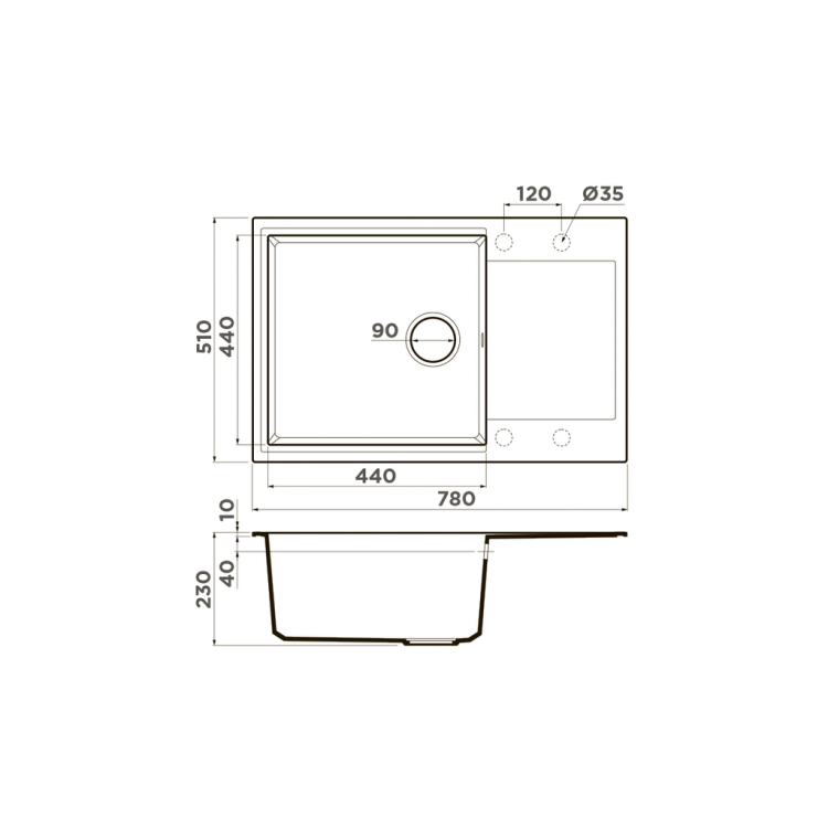 Omoikiri Daisen 78-LB-BE Artgranit/ваниль мойка