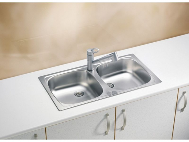 Alveus BASIC 160 NAT-60 780X435 2X LUX1071240 кухонная мойка