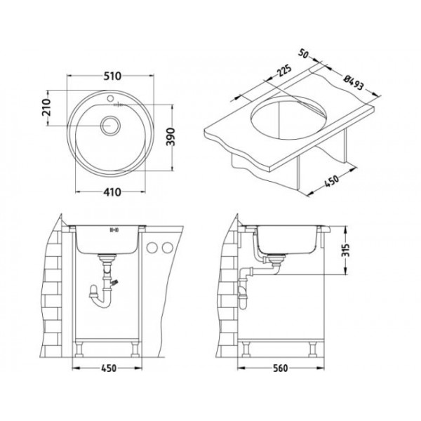 Alveus FORM MONARCH 30 COPPER-90 FI 510 1X кухонная мойка