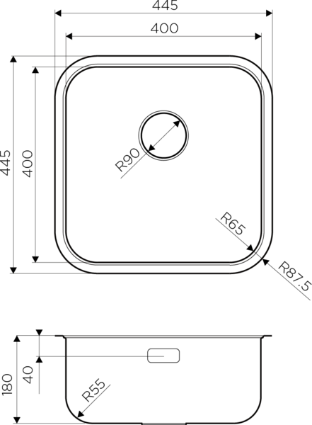Omoikiri Omi 44-U/IF-IN Quadro нерж.сталь/нержавеющая сталь мойка