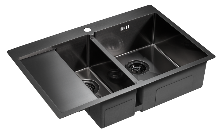 Paulmark KRONER 78 2SF вороненая сталь правая мойка