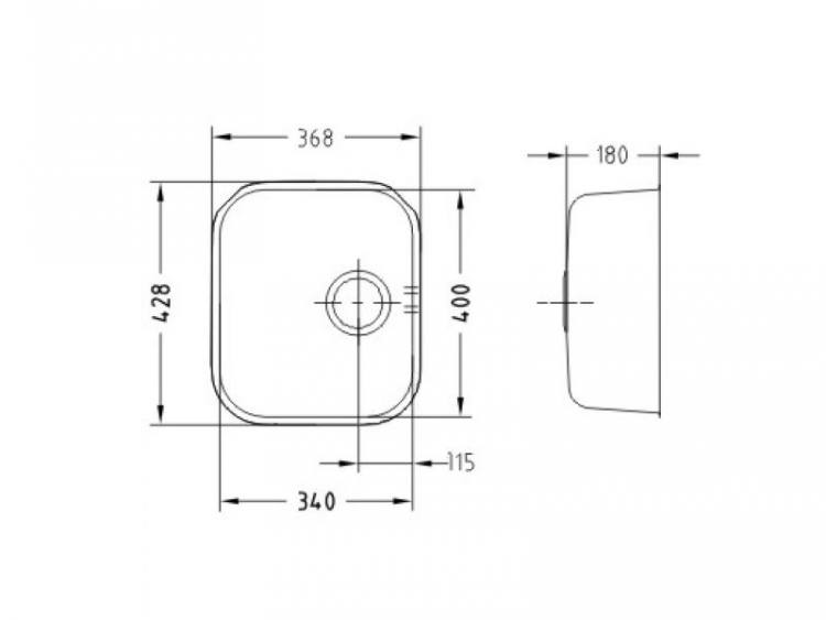 Alveus VARIANT 40 SAT-90 340X400X185 слив вдоль длинной стороны кухонная мойка