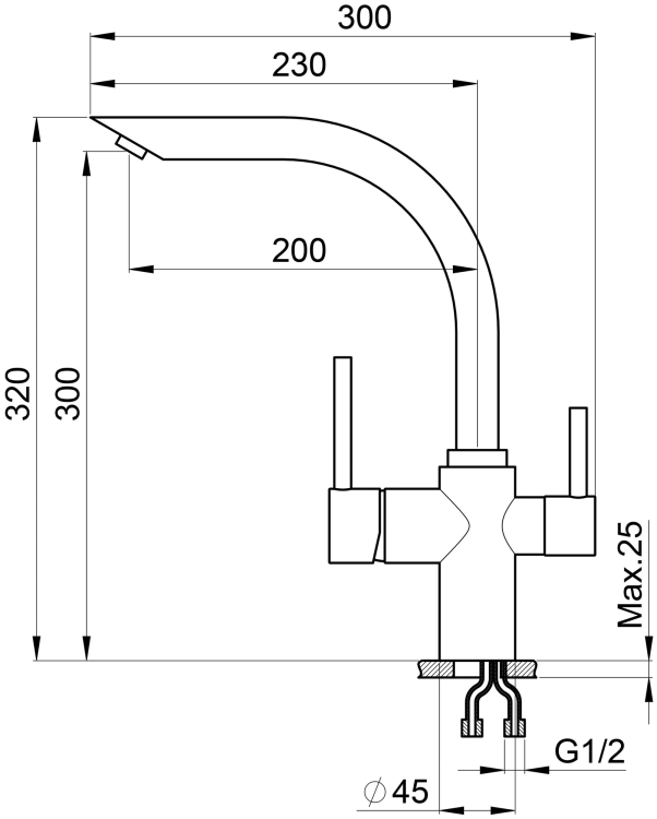 Granula GR-2304 черный смеситель