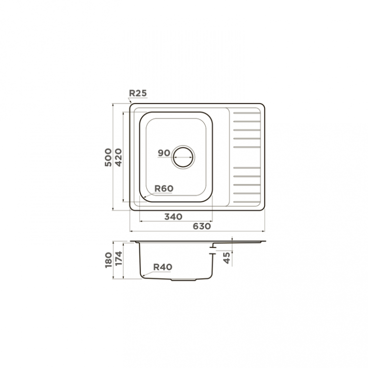 Omoikiri Sagami 63-IN универсальная мойка
