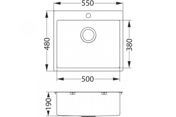 Alveus Quarto 10 BRS-90 550x480 кухонная мойка