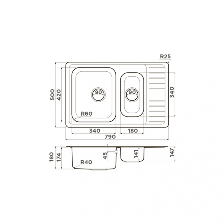 Omoikiri Sagami 79-2-IN универсальная мойка