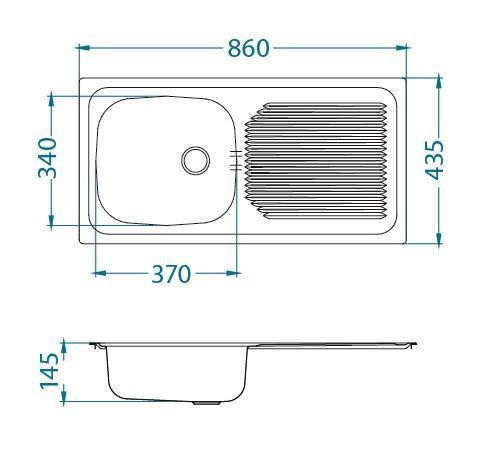 Alveus BASIC 60 LEI-60 860X435 1X кухонная мойка