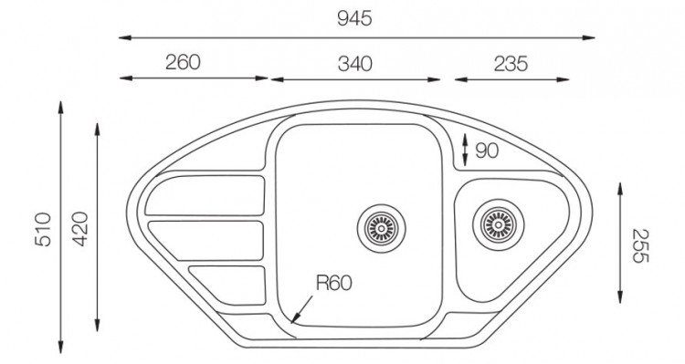 TopZero LTP945.510.15.GT8K  мойка врезная