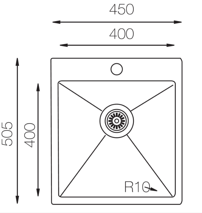 TopZero TNL 450.505 GT12K мойка универсальный монтаж