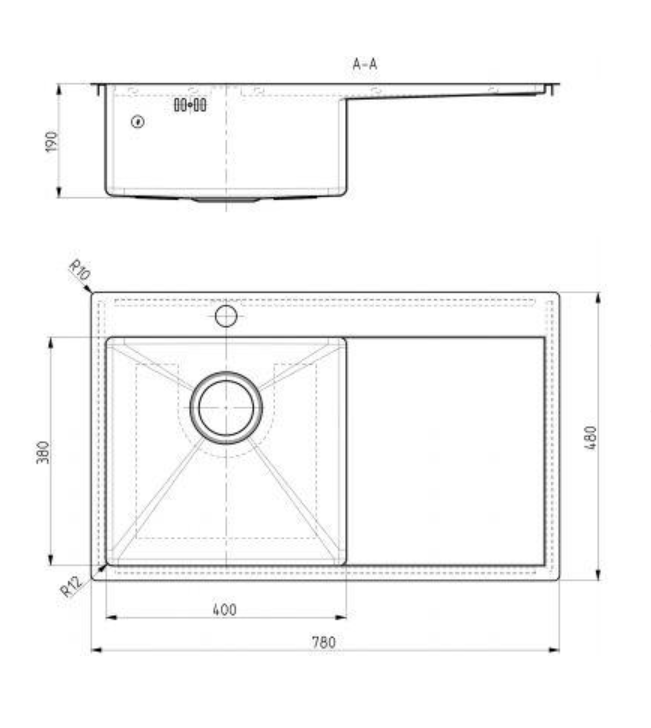 Alveus Quarto 30 BRS-90 780х480 кухонная мойка