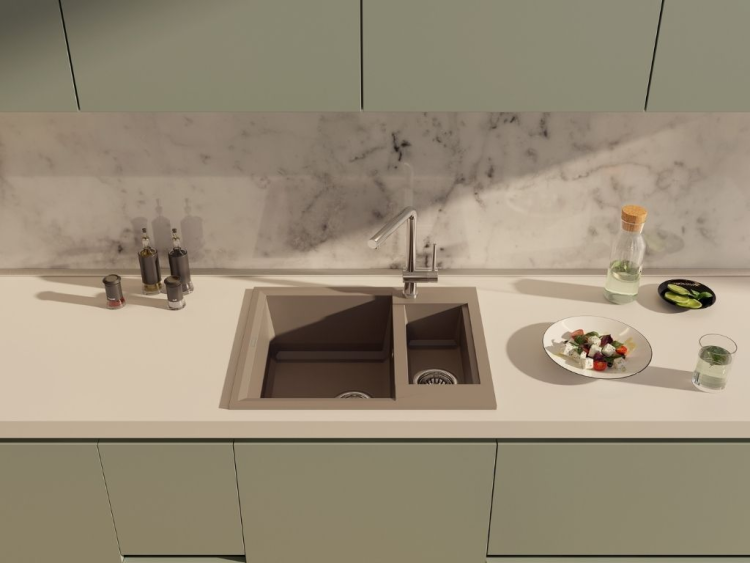 Omoikiri Sakaime 60-2-CH Tetogranit/шампань мойка