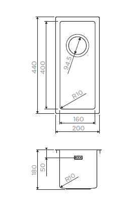 Omoikiri TAKI 20-U/IF-IN нержсталь/нержавеющая сталь  мойка