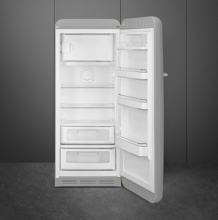 Smeg FAB28RSV5 отдельностоящий однодверный холодильник серебристый