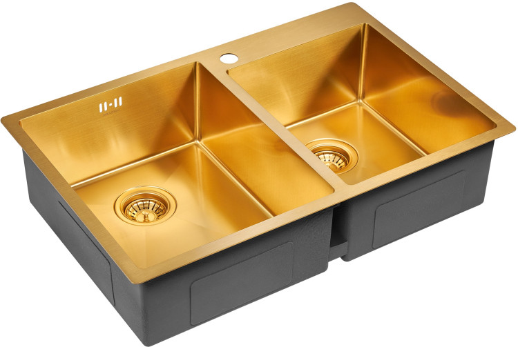 Paulmark KRONER 78/2S брашированное золото мойка