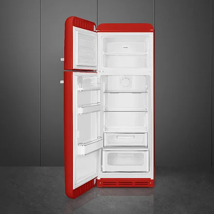 Smeg FAB30LRD5 отдельностоящий двухдверный холодильник стиль 50-х годов 60 см красный