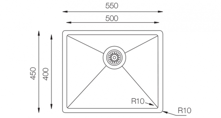 TopZero TNL500GT12K мойка нержавеющая сталь