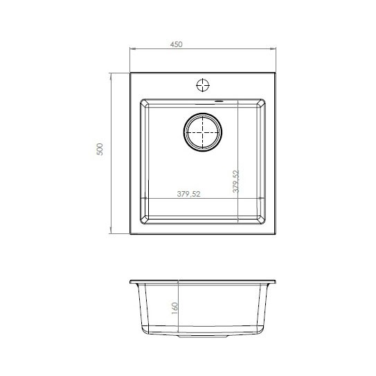 Alveus BOOGIE 20 G55 379x379x160 кухонная мойка