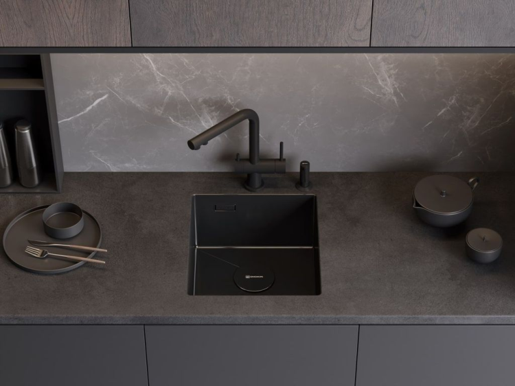 Omoikiri Taki 38-U/IF-GB нерж.сталь/графит мойка