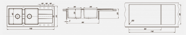 Florentina Комби 1160 жасмин мойка