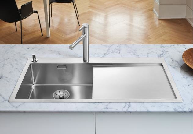 Blanco CLARON 5S-IF/А чаша слева нерж. сталь зеркальная полировка с клапаном-автоматом 521626 мойка