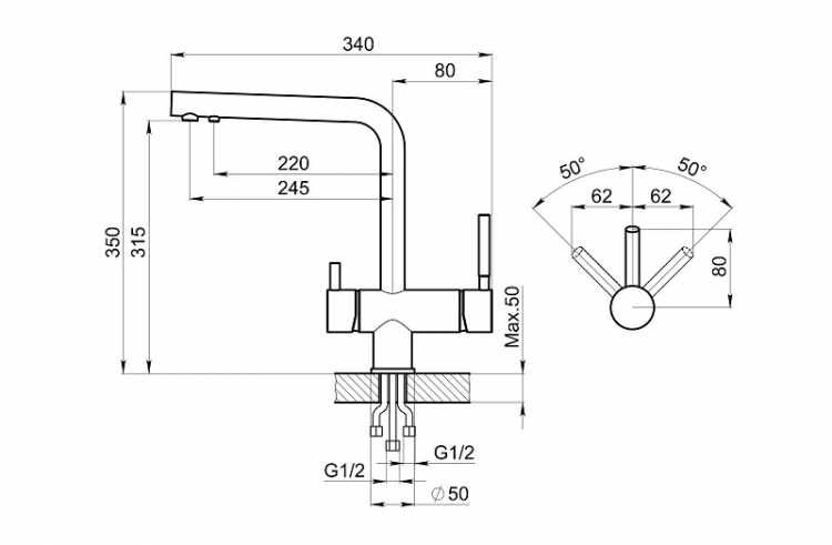 Granula GR-2305 шварц смеситель