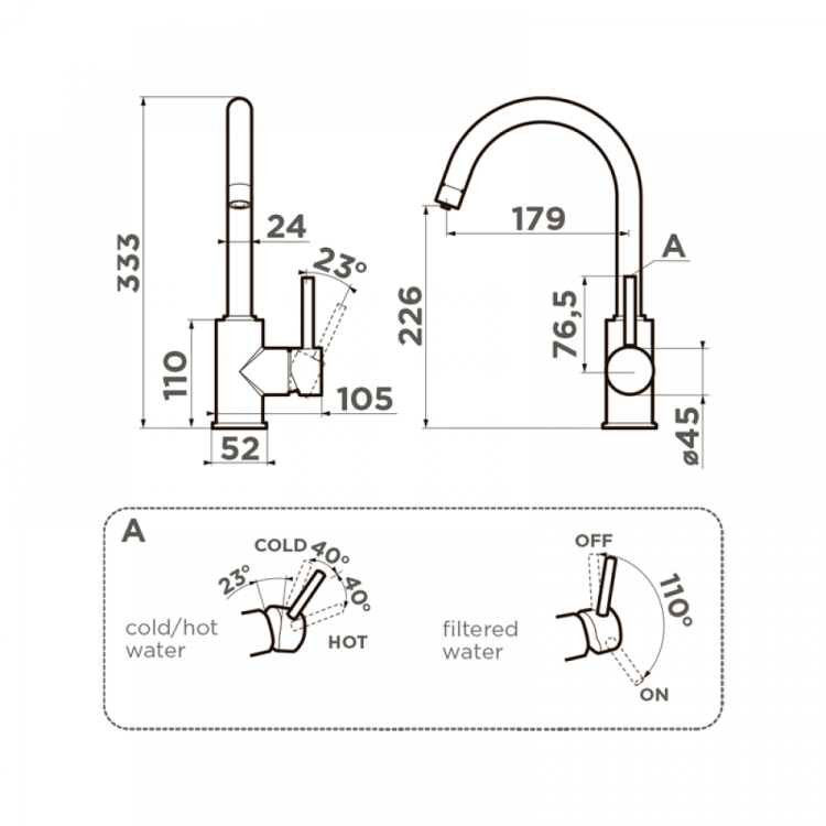 Omoikiri Shinagawa 2 Plus-GB графит смеситель