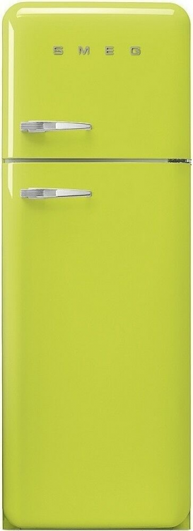 Smeg FAB30RLI5 отдельностоящий двухдверный холодильник стиль 50-х годов 60 см цвет лайма
