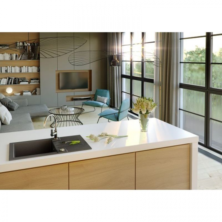 Alveus ROCK 130 GRANITAL CARBON-G91 780x480x180 1x кухонная мойка