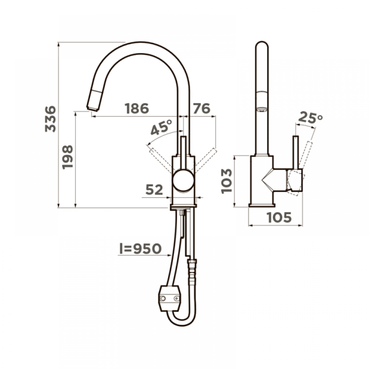 Omoikiri Shinagawa-BN-BL черный смеситель
