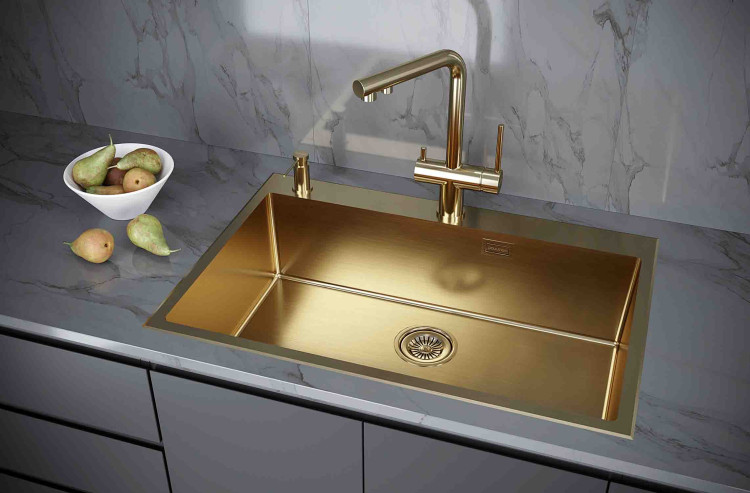 Paulmark KRONER-EDGE 75 брашированное золото мойка