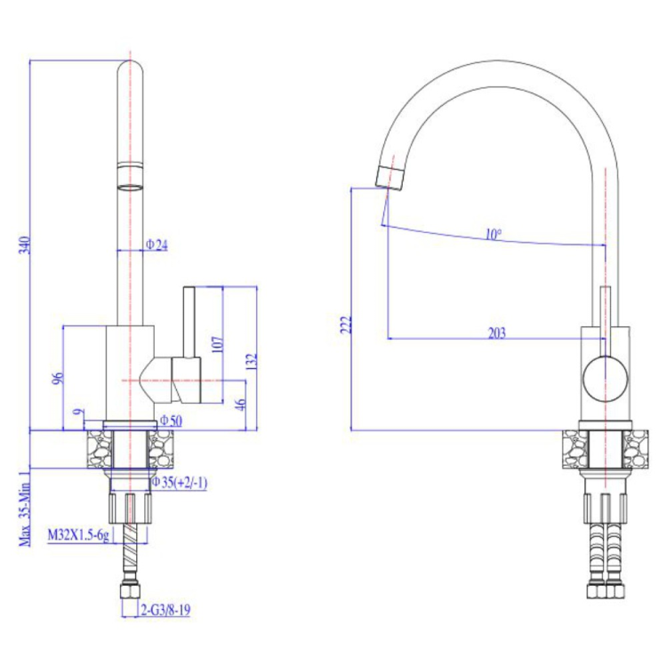 Alveus KATI G81 CONCRETE смеситель