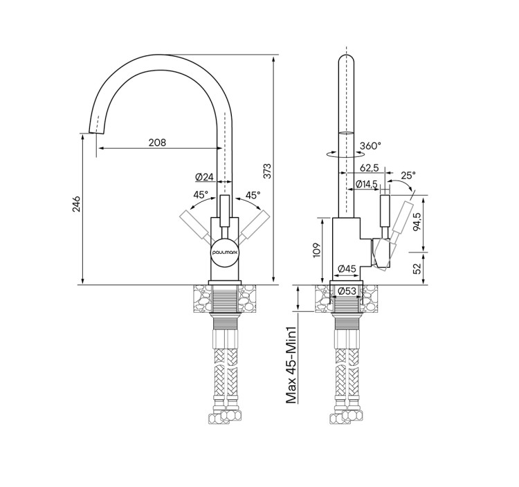 Paulmark HOLSTEIN белый смеситель