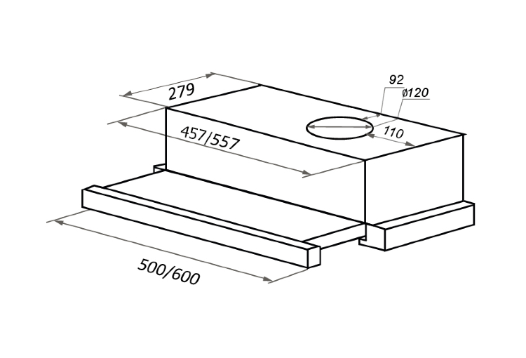 Maunfeld VS LIGHT 60 BLACK GLASS B вытяжка встраиваемая