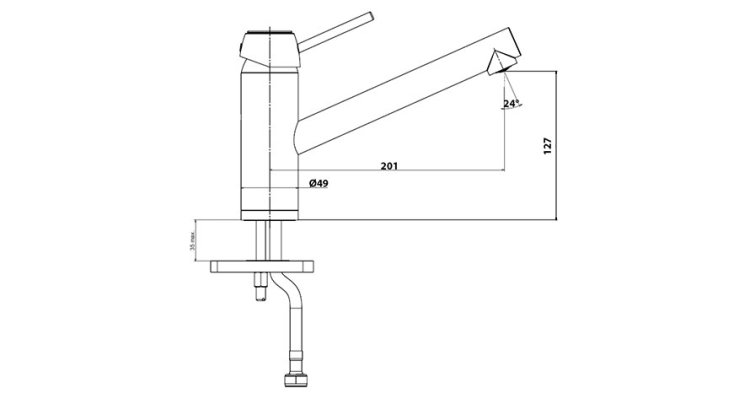 TopZero Matto SS смеситель нержавеющая сталь