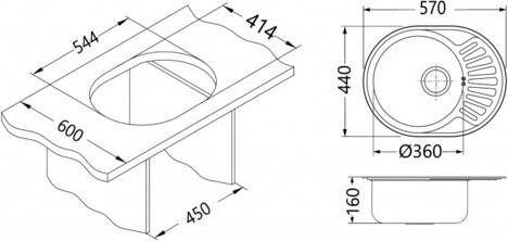 Alveus CIKLO 10 LEI-90-057X44-SS кухонная мойка