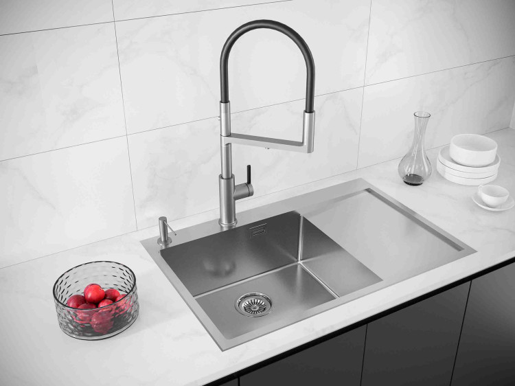 Paulmark KRONER-EDGE 78F брашированная нерж. сталь, левая мойка