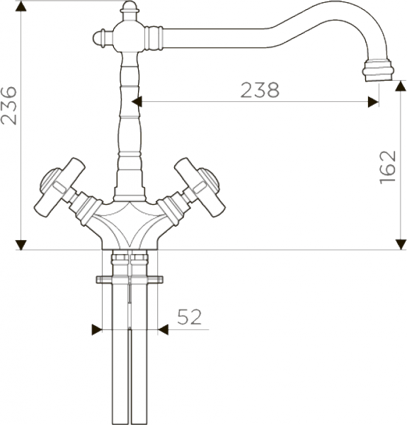 Omoikiri Tokigawa-C латунь/хром смеситель