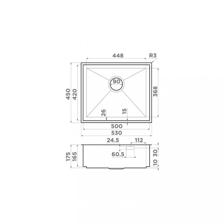 Omoikiri Kasen 53-INT-GM нерж.сталь/вороненая сталь мойка