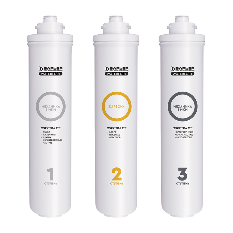 Барьер WaterFort Осмо предфильтр (1-3 ступени) комплект фильтроэлементов
