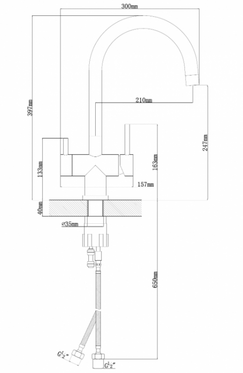 TopZero TPZ 302 INOX смеситель трехканальный нержавеющая сталь