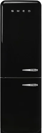 Smeg FAB32LBL5 отдельностоящий двухдверный холодильник стиль 50-х годов 60 см черный No-frost