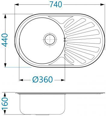 Alveus CIKLO 20 SAT-90-074X44-SS кухонная мойка