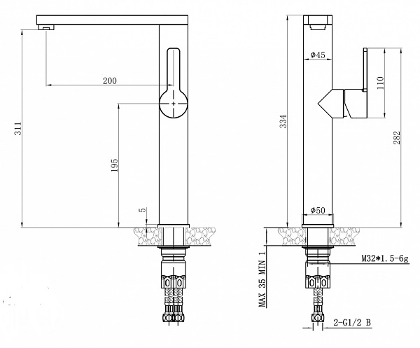 Zorg  SH 7028 INOX смеситель