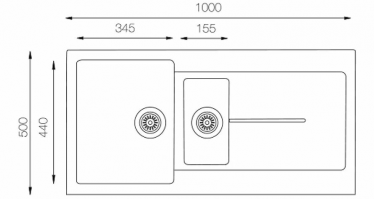 TopZero Britney 1000.500.15-07 Ice мойка гранитная