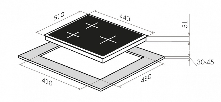 Maunfeld EGHS.43.33CS/G газовая варочная панель