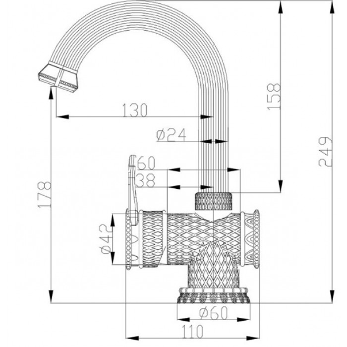 Zorg A 411U-BR Смеситель для умывальника
