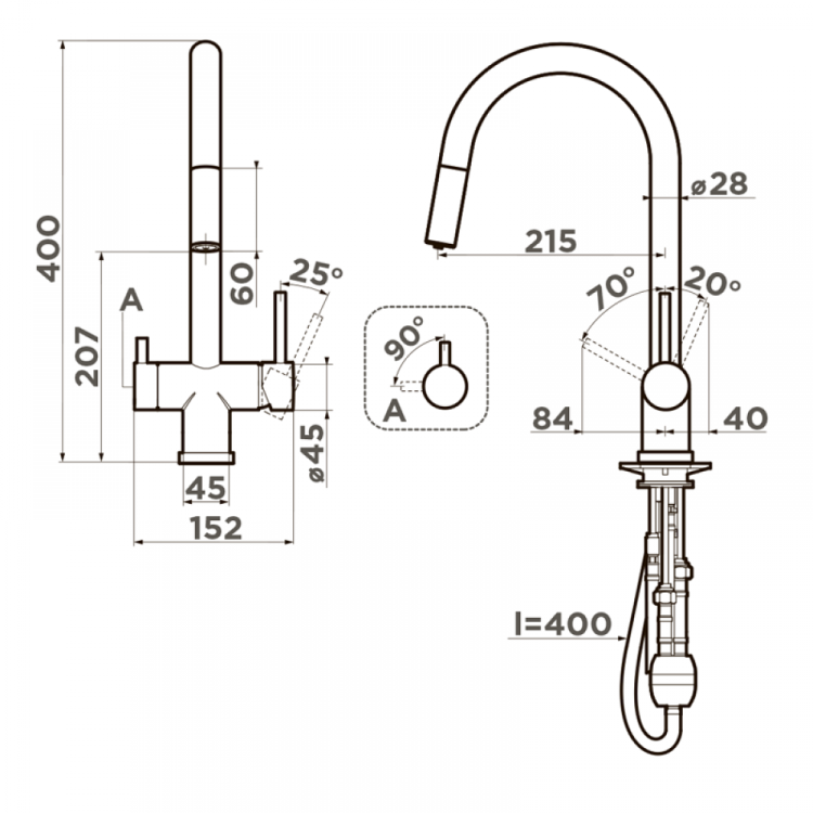 Omoikiri Akita-S-BN смеситель