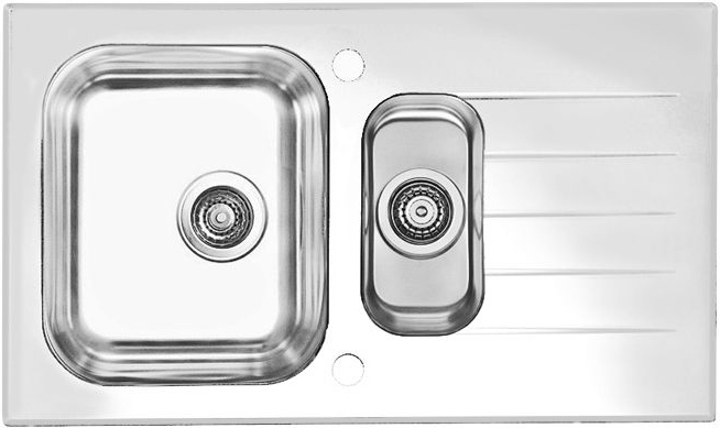 Alveus GLASSIX 20 RAL9005-90 (белый цвет) 860X500 1 +1/2 кухонная мойка